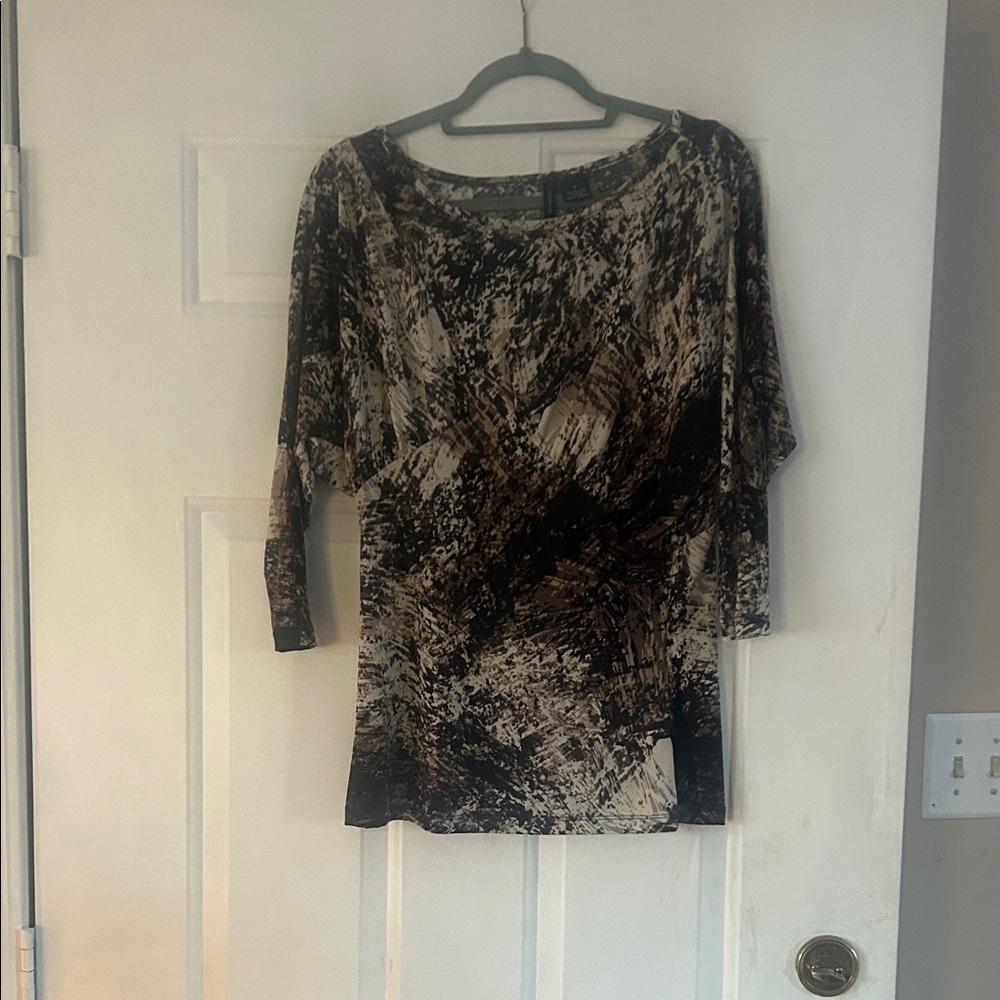Elegant Women's Black and Brown Top
